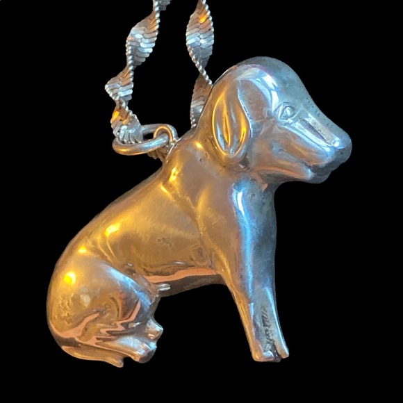 Accessories - Vintage Posh Puppy Sterling Silver Repousse Pendant